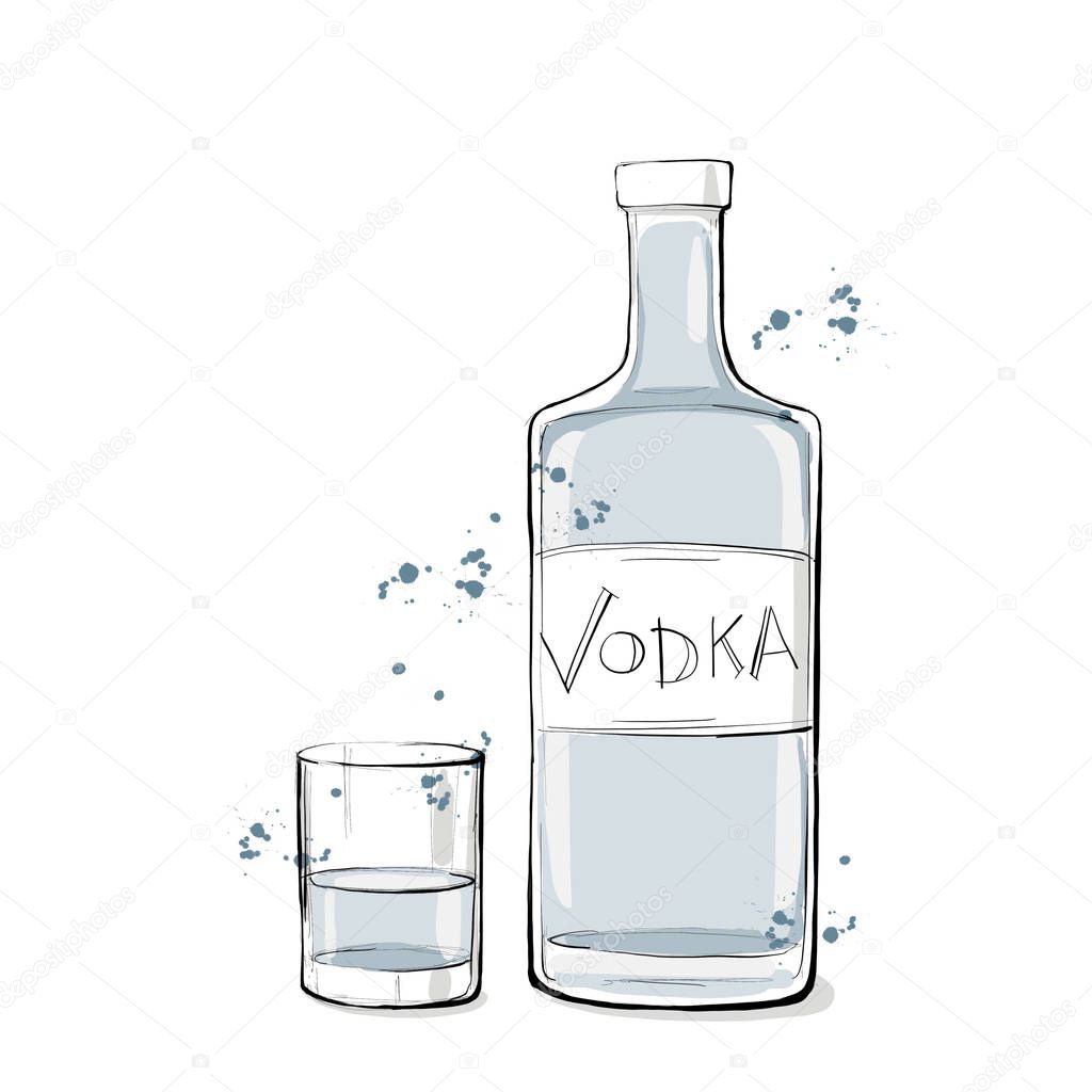 Illustration of an alcoholic drink. Vodka