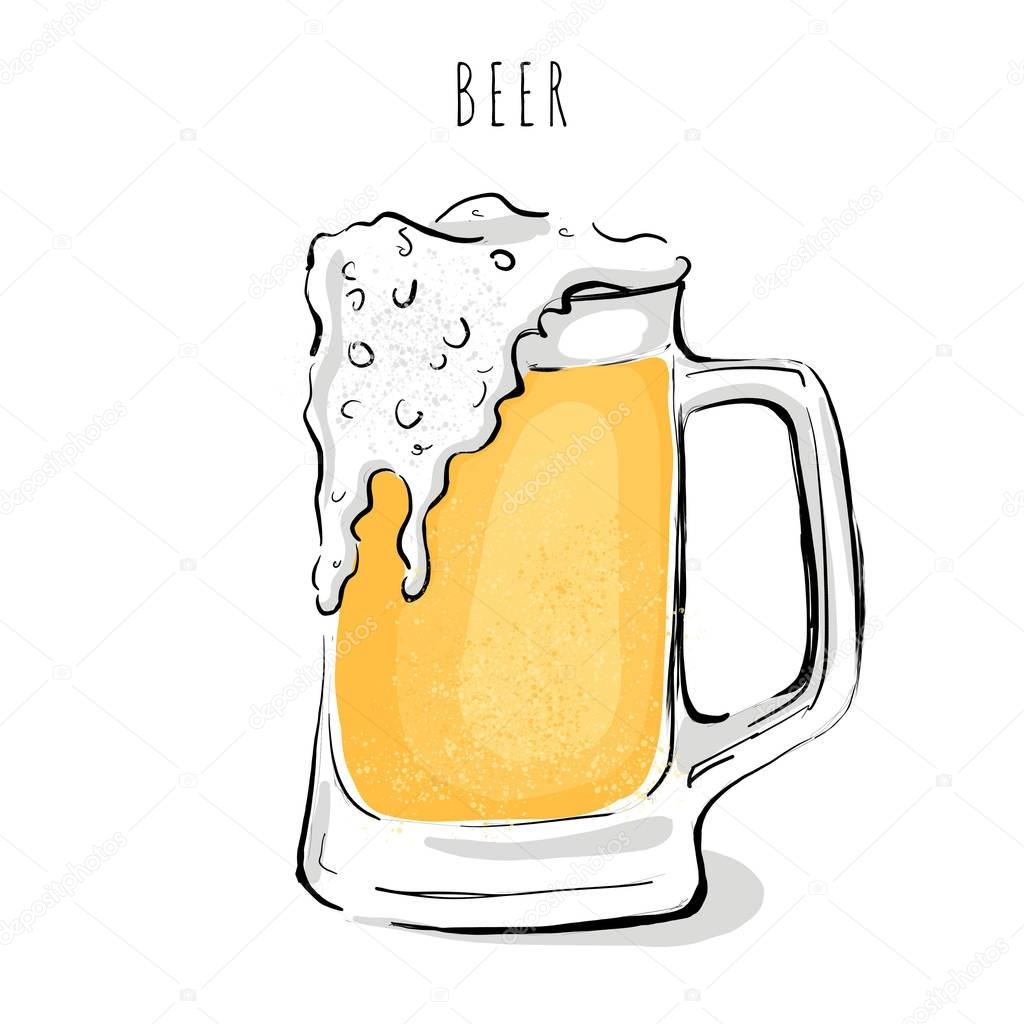 Illustration of an alcoholic drink. Beer