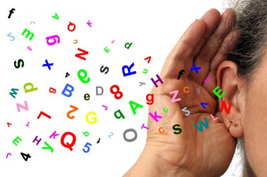 Sayılar ve harflerin bir kadının kulağına gittiği bir kavram. 