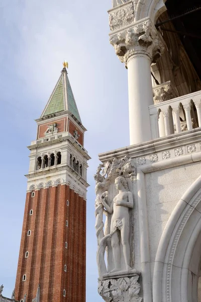 Campanile Palacio Ducal Plaza San Marcos Venecia —  Fotos de Stock