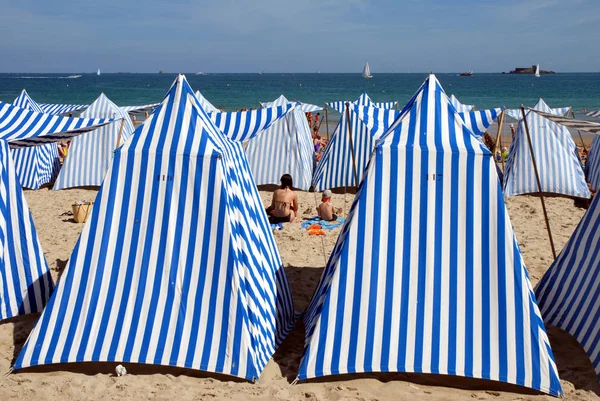 Tiendas Campaña Playa Lock Dinard Bretaña — Foto de Stock