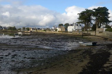 Village of Larmor Baden at low tide in the Gulf of Morbihan