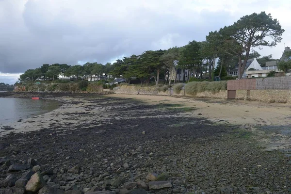 Plage Berchis Marée Basse Dans Golfe Morbihan — Photo