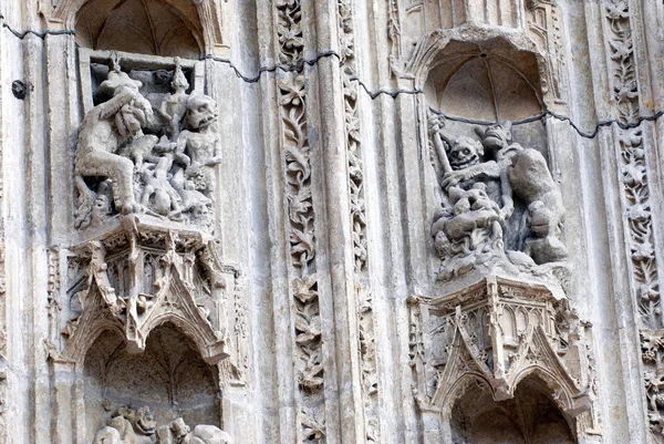 Detail Van Beelden Van Kathedraal Saint Pierre Saint Paul Nantes — Stockfoto
