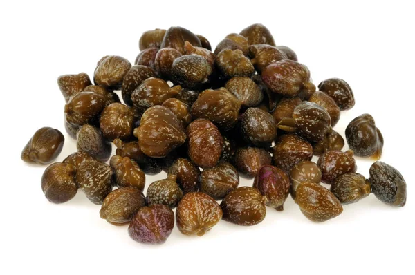 Capers Piled Close White Background — Stock Photo, Image