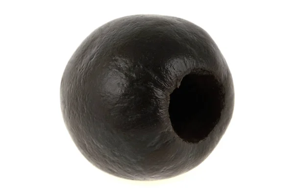 Черный Оливковый Крупный План Белом Фоне — стоковое фото