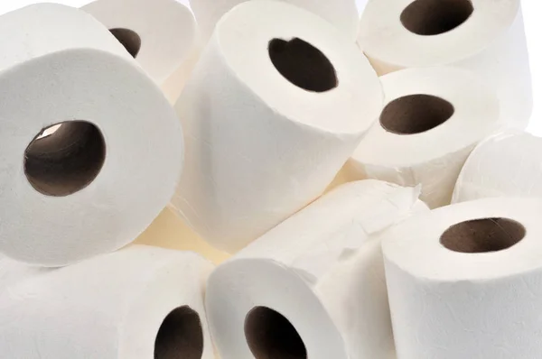Крупним Планом Рулони Вільного Туалетного Паперу — стокове фото