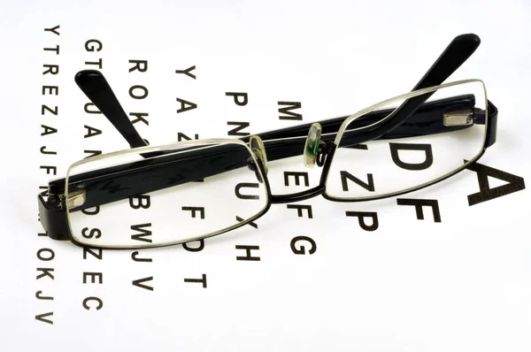 Γυαλιά Κοντινή Οφθαλμολογική Εξέταση — Φωτογραφία Αρχείου