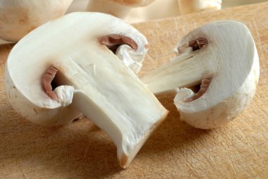 Paris mantarı yakın plan kesilmiş.