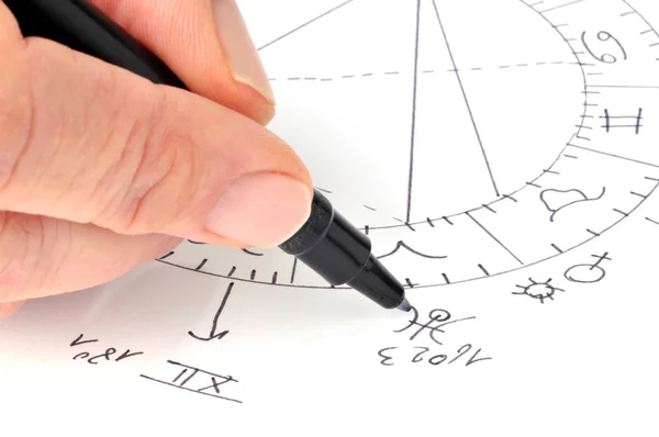 Készítsen Egy Közelkép Születési Diagramot Egy Tollal — Stock Fotó