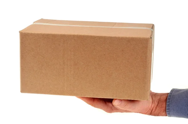 Delivery Package Close White Background — Stock Photo, Image