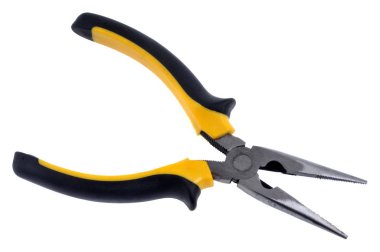 Uzun burun pensesi beyaz arkaplanı kapatır 