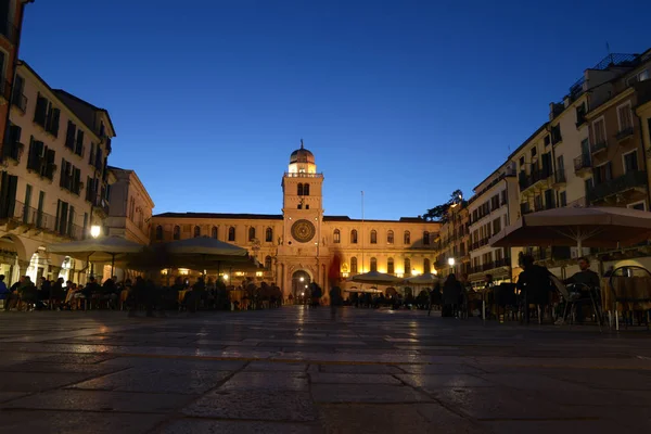 Palace Captain Clock Tower Place Des Seigneurs Padua Night — Stock Photo, Image