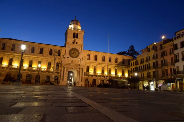 Palace Captain Clock Tower Place Des Seigneurs Padua Night — Stock Photo, Image