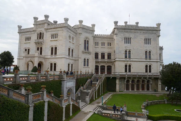 Castelo Miramare Itália Região Friuli Venezia Giulia — Fotografia de Stock