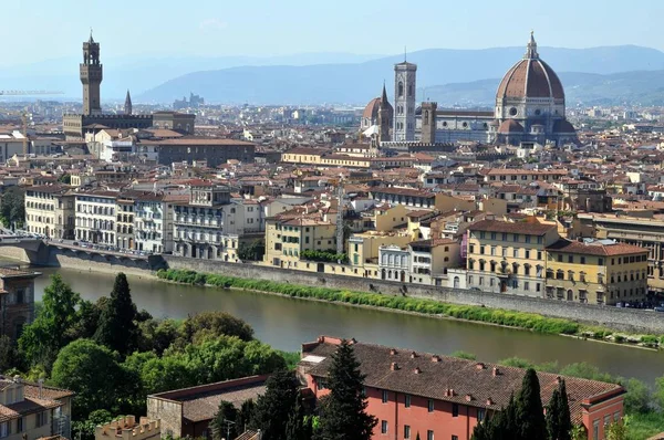 Algemeen Zicht Florence Met Rivier Arno — Stockfoto