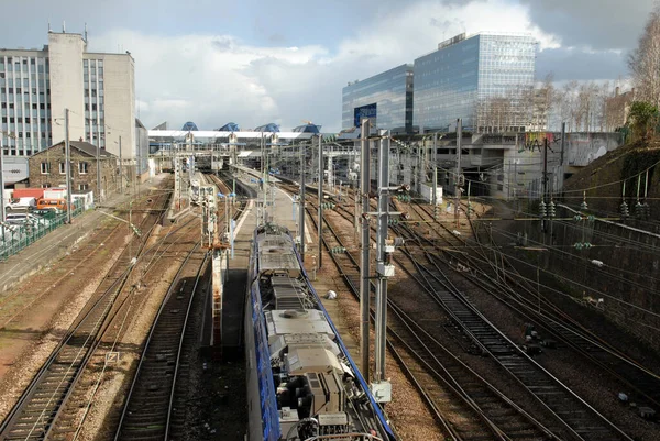 Tåg Anländer Till Rennes Station Bretagne — Stockfoto