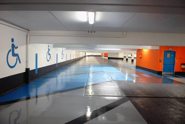 Underground Parking Spaces Reserved Disabled People — Stock Photo, Image