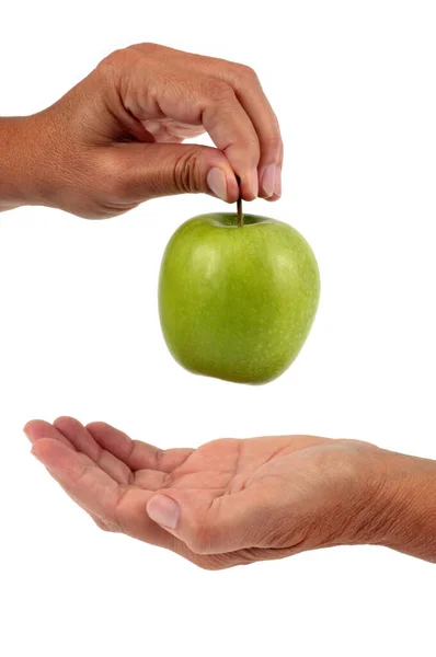 Bir Nene Elmasını Beyaz Arka Plana Yaklaştır — Stok fotoğraf