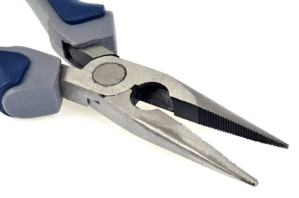 Long Nose Pliers Close White Background — Stock Photo, Image