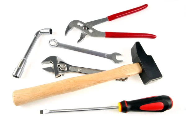 Various Tools Close White Background — Stock Photo, Image