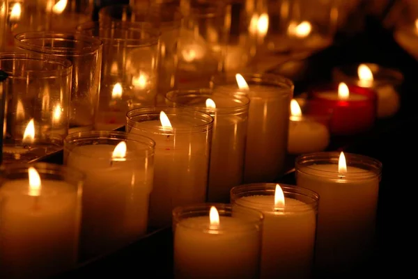 Church Candles Close Background — Stock Photo, Image