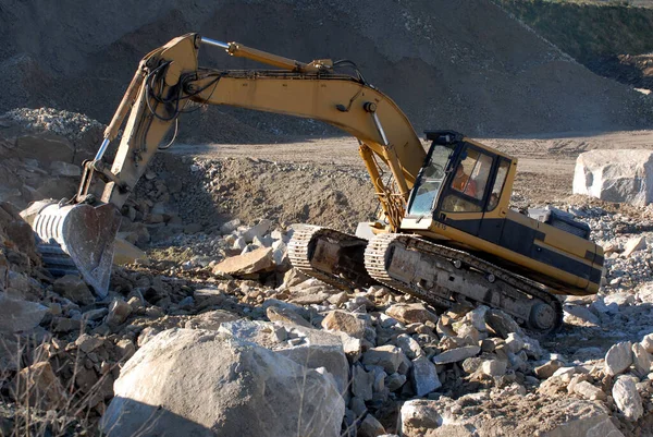 Graafmachine Een Steengroeve Bretagne — Stockfoto