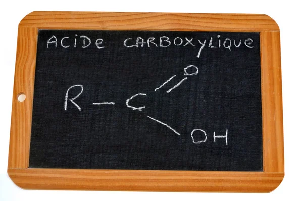 Karboksilik Asidin Kimyasal Formülünün Yazıldığı Okul Sayfası — Stok fotoğraf