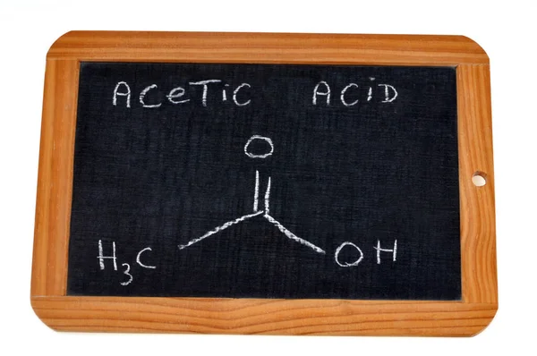 Üzerinde Asetik Asidin Kimyasal Formülü Yazan Okul Sayfası — Stok fotoğraf