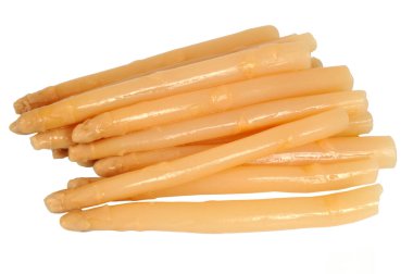 Beyaz arka planda beyaz kuşkonmaz 