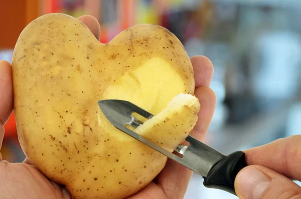 Peler Pomme Terre Près — Photo