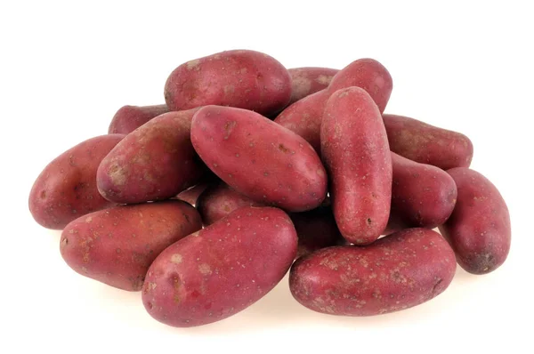 Patate Rosate Vicino Sfondo Bianco — Foto Stock