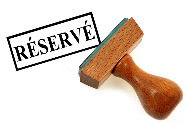 Ink pad indicating reserved close up on white background 