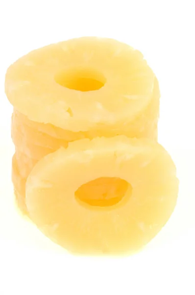 Ananas Ringar Närbild Vit Bakgrund — Stockfoto