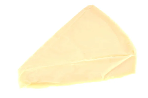 Açılmamış Peynir Beyaz Arkaplana Yayılmış — Stok fotoğraf