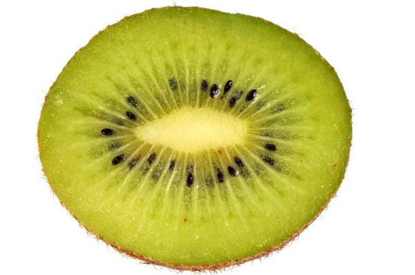 Snijd Van Kiwi Witte Achtergrond — Stockfoto