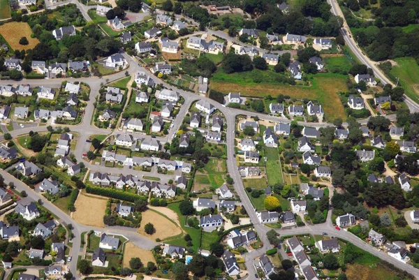 Aerial View Housing Estate Trinite Sur Mer Brittany — Stock Photo, Image