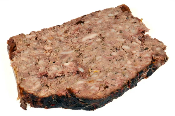 Country Pate Plak Close Witte Achtergrond — Stockfoto