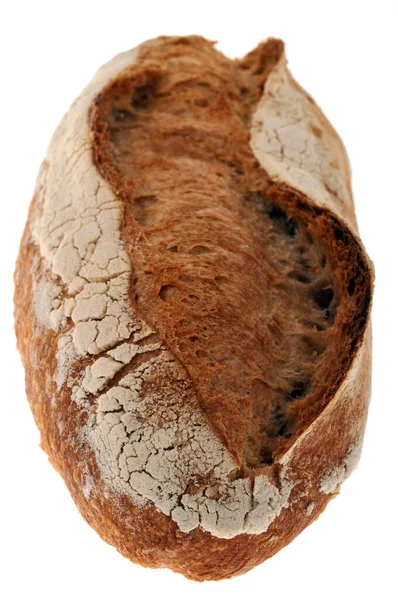 Tradiční Francouzský Chléb Zblízka Bílém Pozadí — Stock fotografie