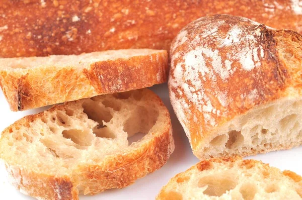 Beyaz Ekmek Yakın Plan Kesilir — Stok fotoğraf