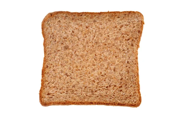 Kromka Miękkiego Chleba Bliska Białym Tle — Zdjęcie stockowe