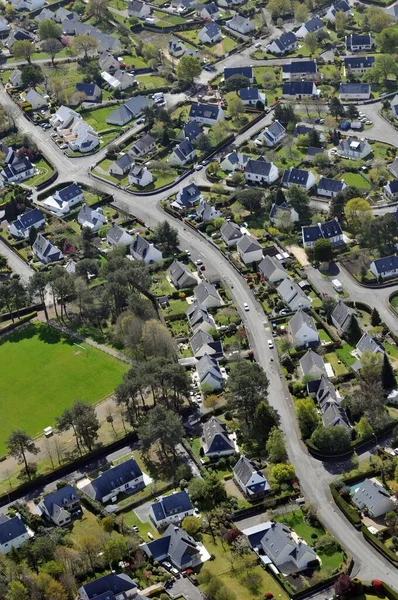 Aerial view of a housing estate in Saint-Ave in Morbihan