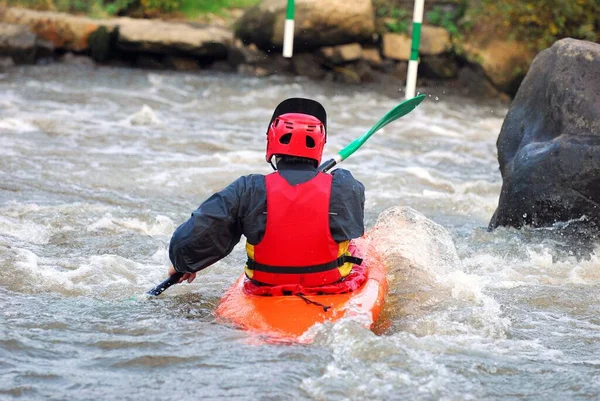 Kayaker Parku Lochrist Whitewater Morbihan — Zdjęcie stockowe