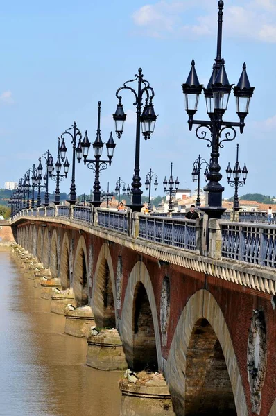 Stone Bridge Crossing Garonne Bordeaux — Stock Photo, Image