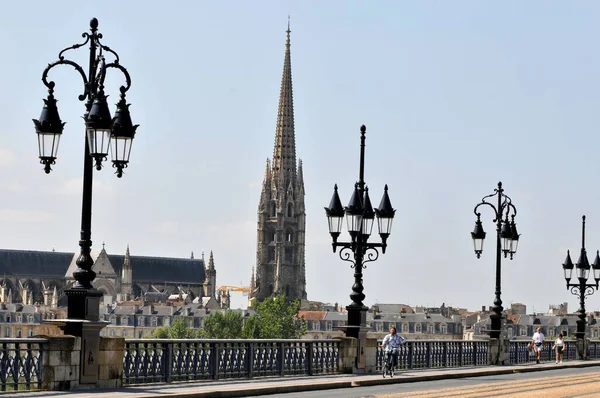 Saint Andre Cathedral Bordeaux Seen Stone Bridge — Stock Photo, Image