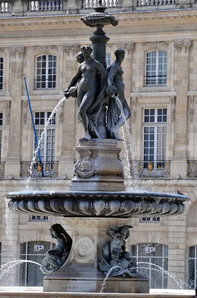 Fonte Das Três Graças Bordeaux — Fotografia de Stock