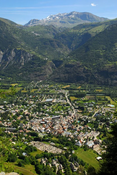 Vista Geral Bourg Oisans Nos Alpes Franceses — Fotografia de Stock