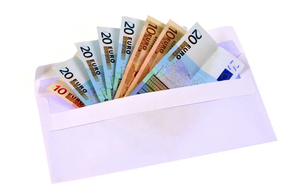 Banknotes Envelope Close White Background — Stock Photo, Image