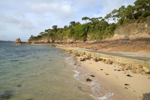 Érkezés Breakwater Sziget Brehat Bretagne — Stock Fotó