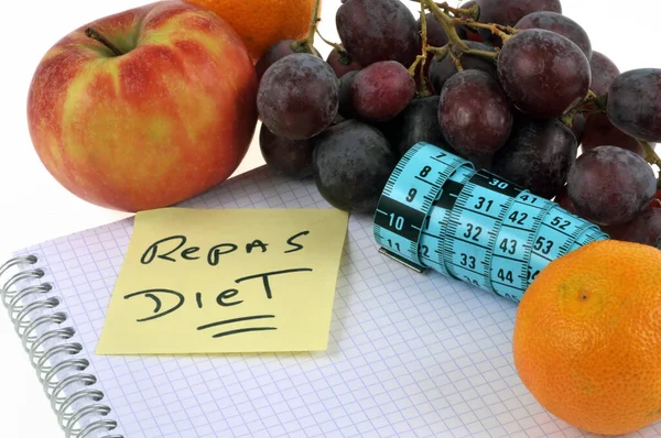 Conceito Menu Refeição Dieta Com Frutas — Fotografia de Stock